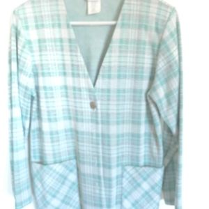 Green plaid blazer size 8